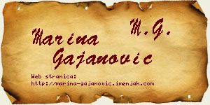 Marina Gajanović vizit kartica